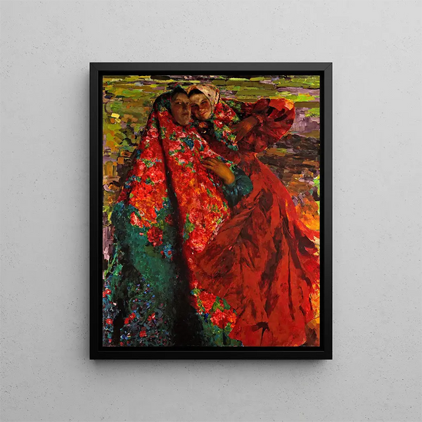 Frauen vom Land - Filipp Malyavin — gerahmtes Bild an der Wand