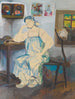 Frau sitzend in einem Interieur - Filipp Malyavin — Ansicht des Kunstwerks