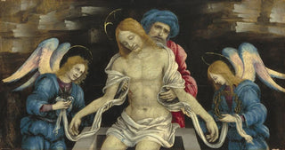 Filippino Lippi - Piet The Dead Christ Mourned by Nicodemus and Two Angels.webp