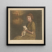 Mädchen mit Katze auf den Knien - Heinrich M Krabb — gerahmtes Bild an der Wand