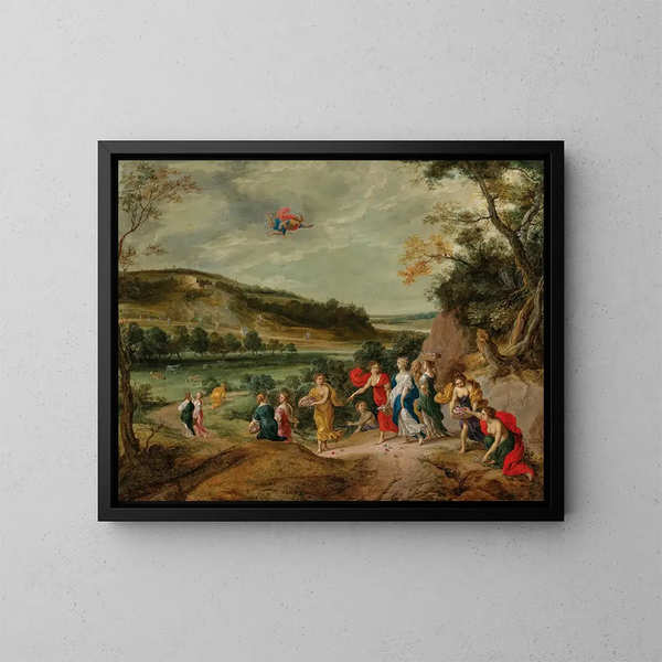 Mercure amoureux d'Herse - Ecole flamande — gerahmtes Bild an der Wand