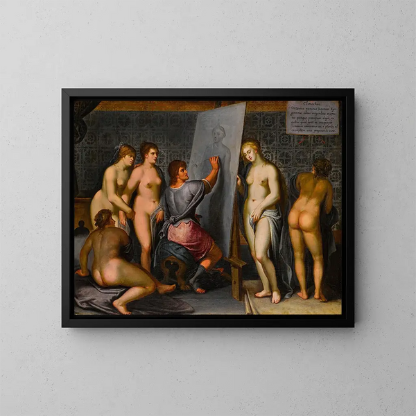 Zeuxis malte Helena - Flämische Schule — gerahmtes Bild an der Wand