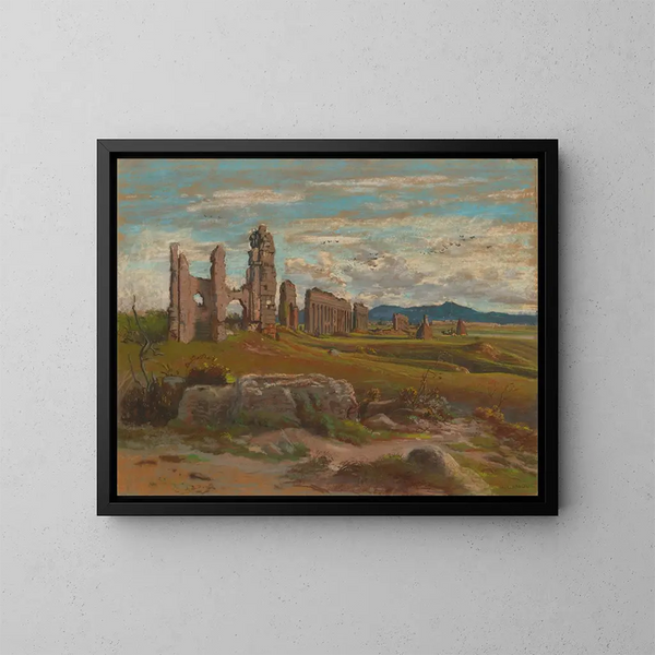 L'Aqua Claudia im römischen Land - Félix-Hippolyte Lanoë — gerahmtes Bild an der Wand