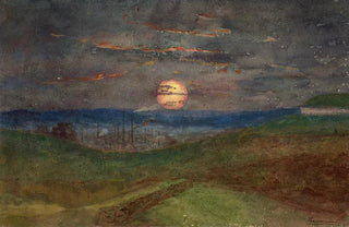 Flix Bracquemond - Sunset over the factory chimneys.webp