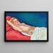 Frau nackt liegend auf einem roten Sofa - Félix Vallotton — gerahmtes Bild an der Wand