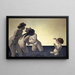 Drei Frauen und ein kleines Mädchen spielend im Wasser - Félix Vallotton — gerahmtes Bild an der Wand
