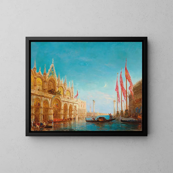 Aqua alta - Félix Ziem — gerahmtes Bild an der Wand