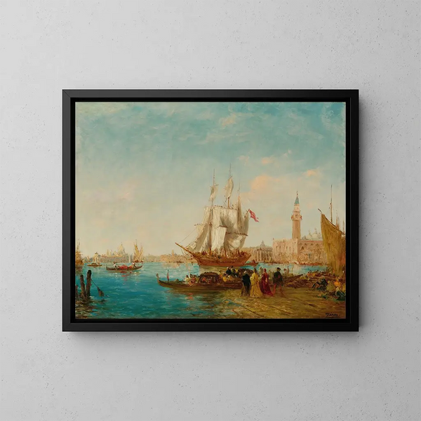 Embarkation am Sklavenkai - Félix Ziem — gerahmtes Bild an der Wand