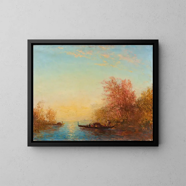 Fusine, Umgebung von Venedig - Félix Ziem — gerahmtes Bild an der Wand