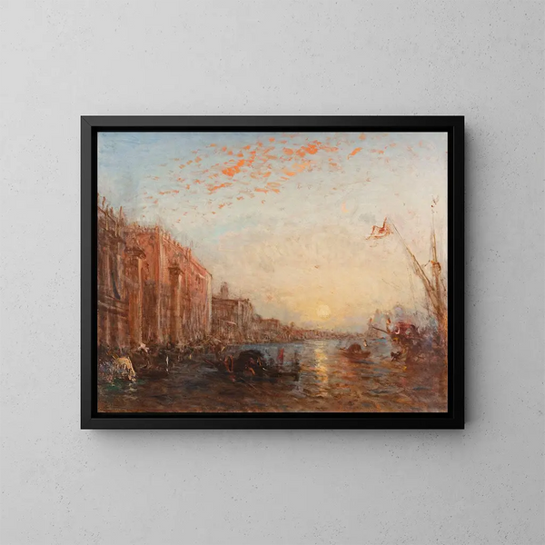 Überschwemmung in Venedig - Félix Ziem — gerahmtes Bild an der Wand
