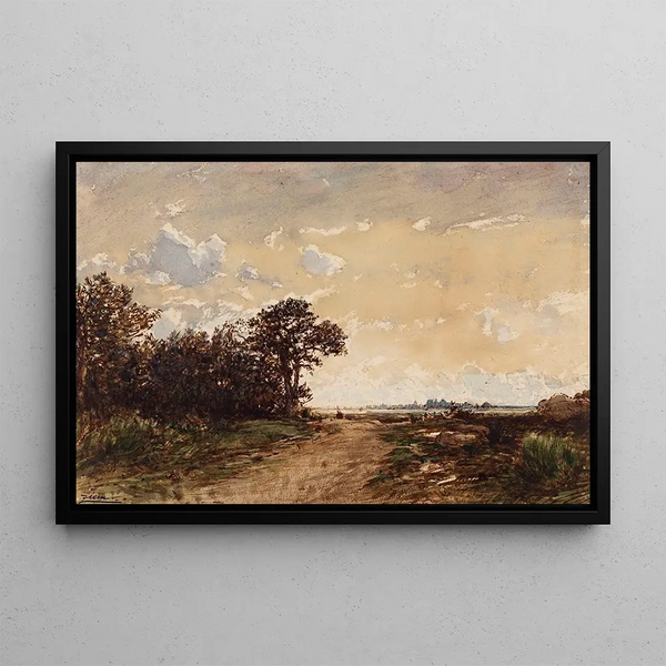 La Forêt de Fontainebleau aux environs de Barbizon - Félix Ziem — gerahmtes Bild an der Wand