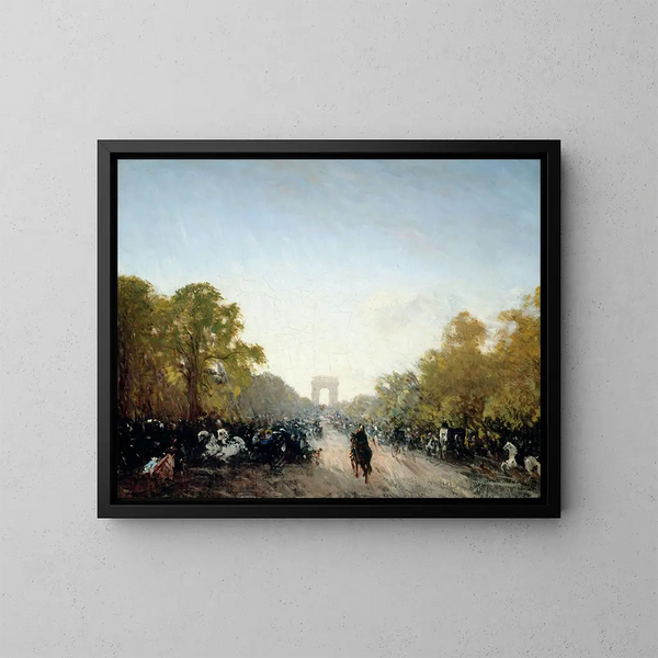 L'avenue des Champs-Élysées - Félix Ziem — gerahmtes Bild an der Wand