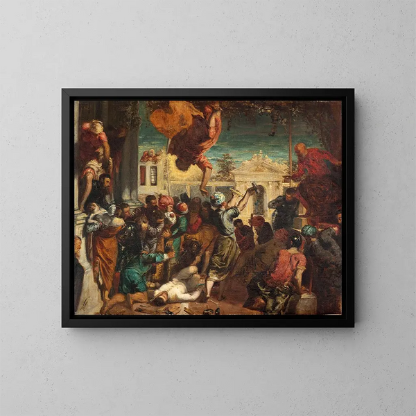 Das Wunder des Sklaven, Kopie nach Tintoret, oder Das Martyrium des heiligen Markus - Félix Ziem — gerahmtes Bild an der Wand