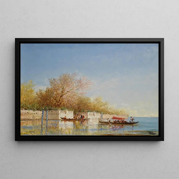 Les Jardins français - Félix Ziem — gerahmtes Bild an der Wand
