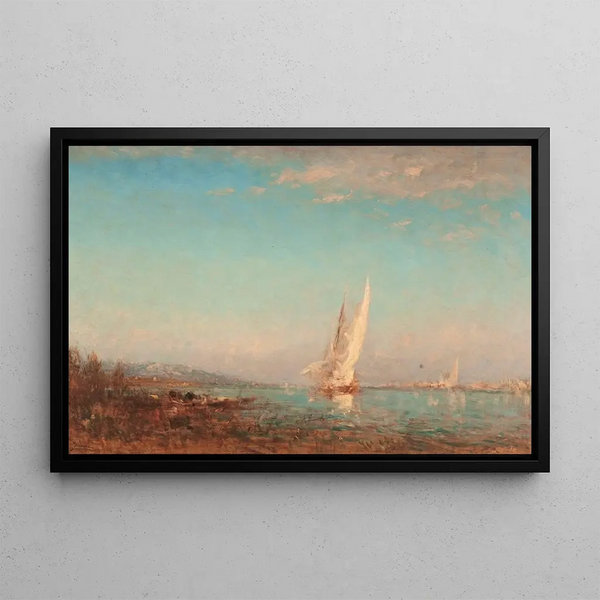 Martigues La Voile Blanche - Félix Ziem — gerahmtes Bild an der Wand