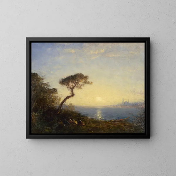Pin parasol à l'embouchure du Bosphore - Félix Ziem — gerahmtes Bild an der Wand