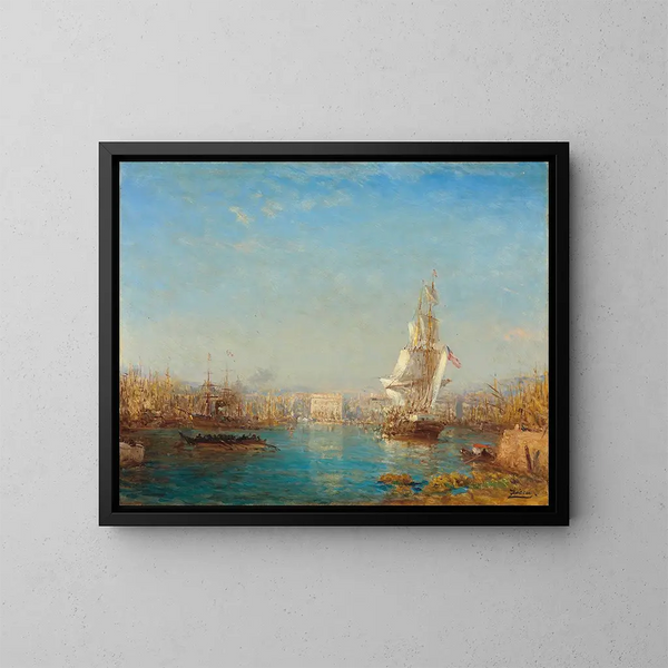 L'entrée du canal de Marseille - Félix Ziem — gerahmtes Bild an der Wand
