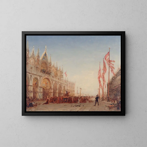 Prozession des Heiligen Georg in Venedig - Félix Ziem — gerahmtes Bild an der Wand