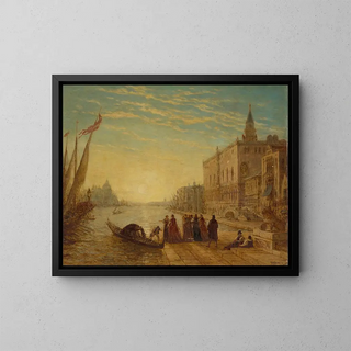 Venedig, Quai des Esclavons - Félix Ziem — gerahmtes Bild an der Wand
