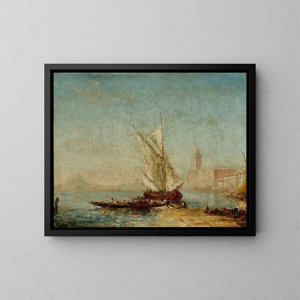 Ansicht von Venedig mit dem Dogenpalast - Félix Ziem — gerahmtes Bild an der Wand