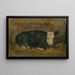 Kuh liegend in einer Scheune - Floris Verster — gerahmtes Bild an der Wand