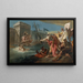 Horatius Coclès verteidigt Rom gegen die Etrusker - Schule von Giovanni Battista Tiepolo — gerahmtes Bild an der Wand