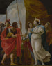 Hélène, die Menelaus den Trank der Königin Polydamna anbietet - Nachfolger von Simon Vouet — Ansicht des Kunstwerks