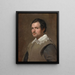 Portrait eines jungen Mannes - Schule von Diego Velázquez — gerahmtes Bild an der Wand