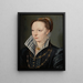 Portrait von Claude Catherine de Clermont-Tonnerre Herzogin von Retz 1543-1603 - Schule von François Clouet — gerahmtes Bild an der Wand