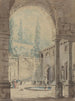 Cour de la Villa Pliniana - École de Hubert Robert — Ansicht des Kunstwerks
