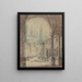 Cour de la Villa Pliniana - École de Hubert Robert — gerahmtes Bild an der Wand
