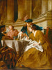 Mittagessen mit Figuren in Masken-Kostümen - Schule von Jean-François de Troy — Ansicht des Kunstwerks