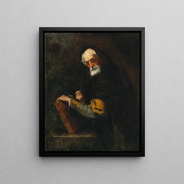 Ein Philosoph - Schule von Jusepe de Ribera — gerahmtes Bild an der Wand