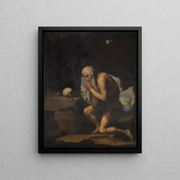 Saint Paul l'Ermite - École de Jusepe de Ribera — gerahmtes Bild an der Wand