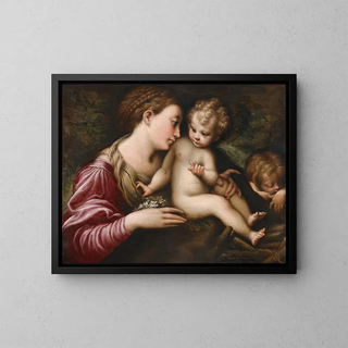 Follower of Parmigianino - The Madonna And Child With St John The Baptist Sleeping.webp