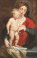 Die Jungfrau mit dem Kind auf einer Brüstung - Schule von Peter Paul Rubens — Ansicht des Kunstwerks