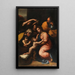 Die Heilige Familie mit der heiligen Elisabeth, dem Kind Johannes und zwei Engeln - Schule von Raphael — gerahmtes Bild an der Wand