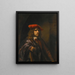 Portrait eines jungen Mannes - Schule von Rembrandt van Rijn — gerahmtes Bild an der Wand