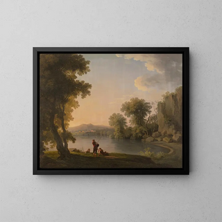 Follower of William Ashford - Three Fisherman Resting Alongside A Lake.webp