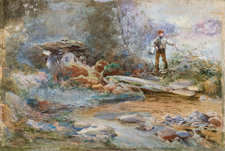 Frances Fanny Wilmot Currey - Boy with a Bucket Standing by a River Bank.webp