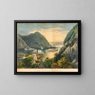 Ansicht des Hudson - Frances Flora Bond Palmer — gerahmtes Bild an der Wand