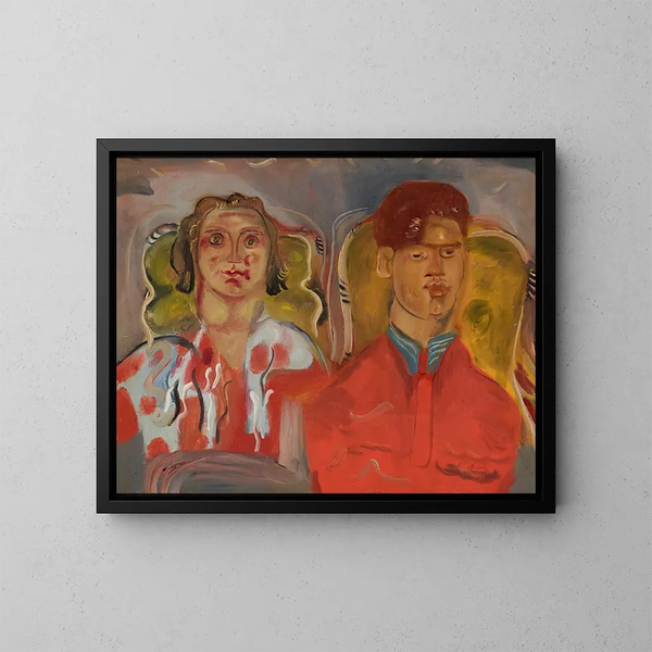 Doppelporträt Nr. 2: Katharine und Anthony West - Frances Hodgkins — gerahmtes Bild an der Wand