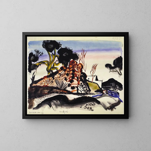 Route vers les collines d'Ibiza - Frances Hodgkins — gerahmtes Bild an der Wand