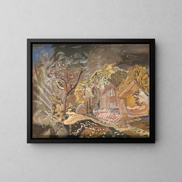La maison Croft à Bradford-on-Tone, Taunton, Somerset - Frances Hodgkins — gerahmtes Bild an der Wand