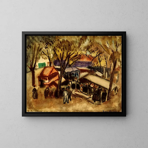 Die Meeresbucht - Frances Hodgkins — gerahmtes Bild an der Wand