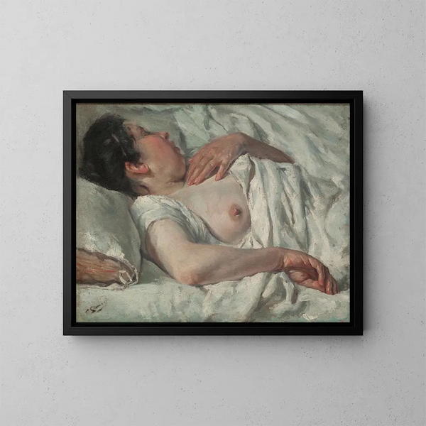 Frau schlafend - Francesc Gimeno — gerahmtes Bild an der Wand