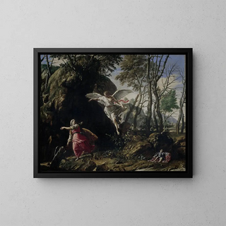 Hagar und Ismael in der Wüste - Francesco Cozza — gerahmtes Bild an der Wand