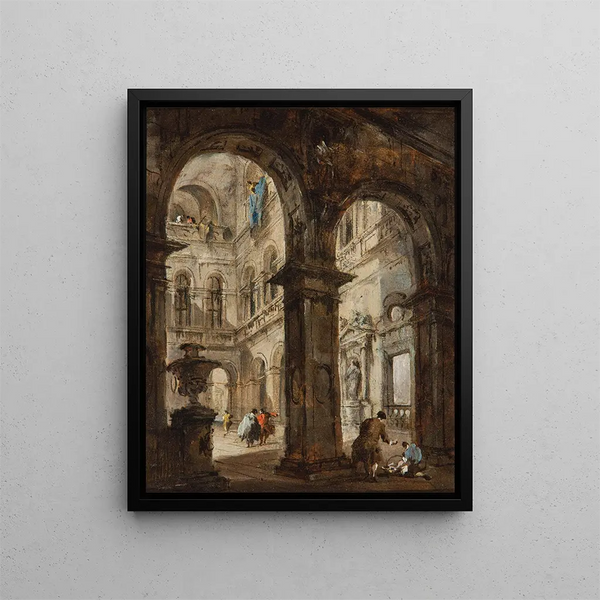 Ein architektonischer Laune - Francesco Guardi — gerahmtes Bild an der Wand