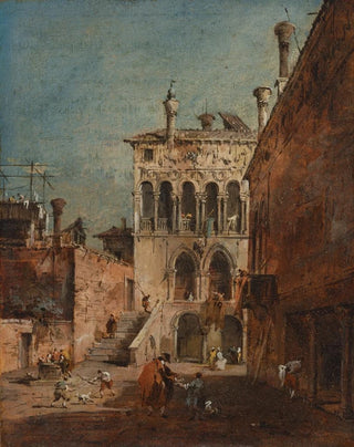 Francesco Guardi - An architectural capriccio with a campiello.webp