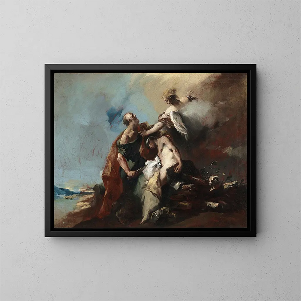 Der Opferung Isaaks - Francesco Guardi — gerahmtes Bild an der Wand